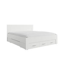 BETT MORIVA 52 – 186×96×206,5 cm Liegefläche 180×200 cm, mit Lattenrost und Schubladen Weiß - Weiß, Holz (180/200cm) - Milaros Markt