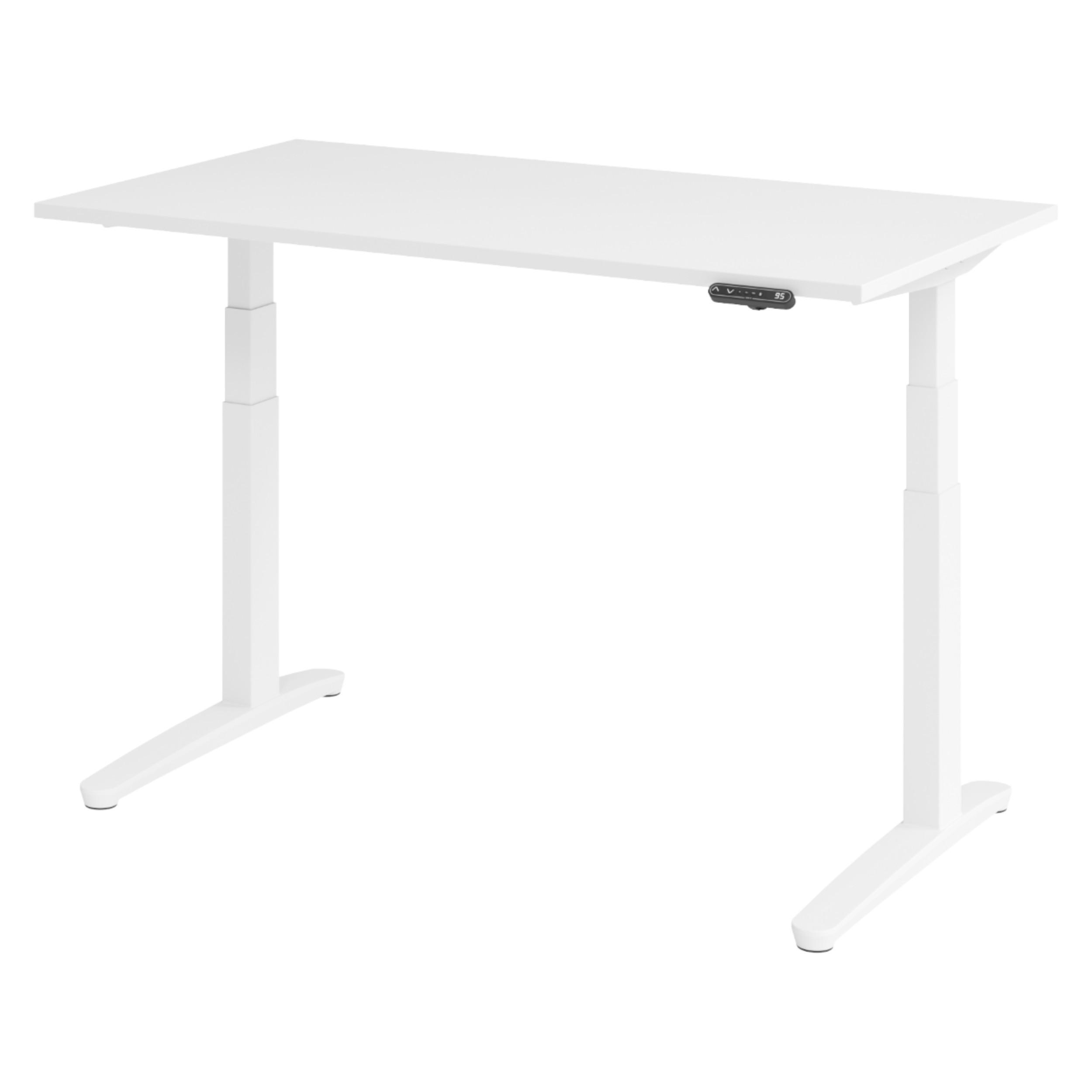 SCHREIBTISCH elektrisch XBHM 80/140/74 cm in Weiß/Weiß - Weiß, Holzwerkstoff (80/140/74cm) - bümö