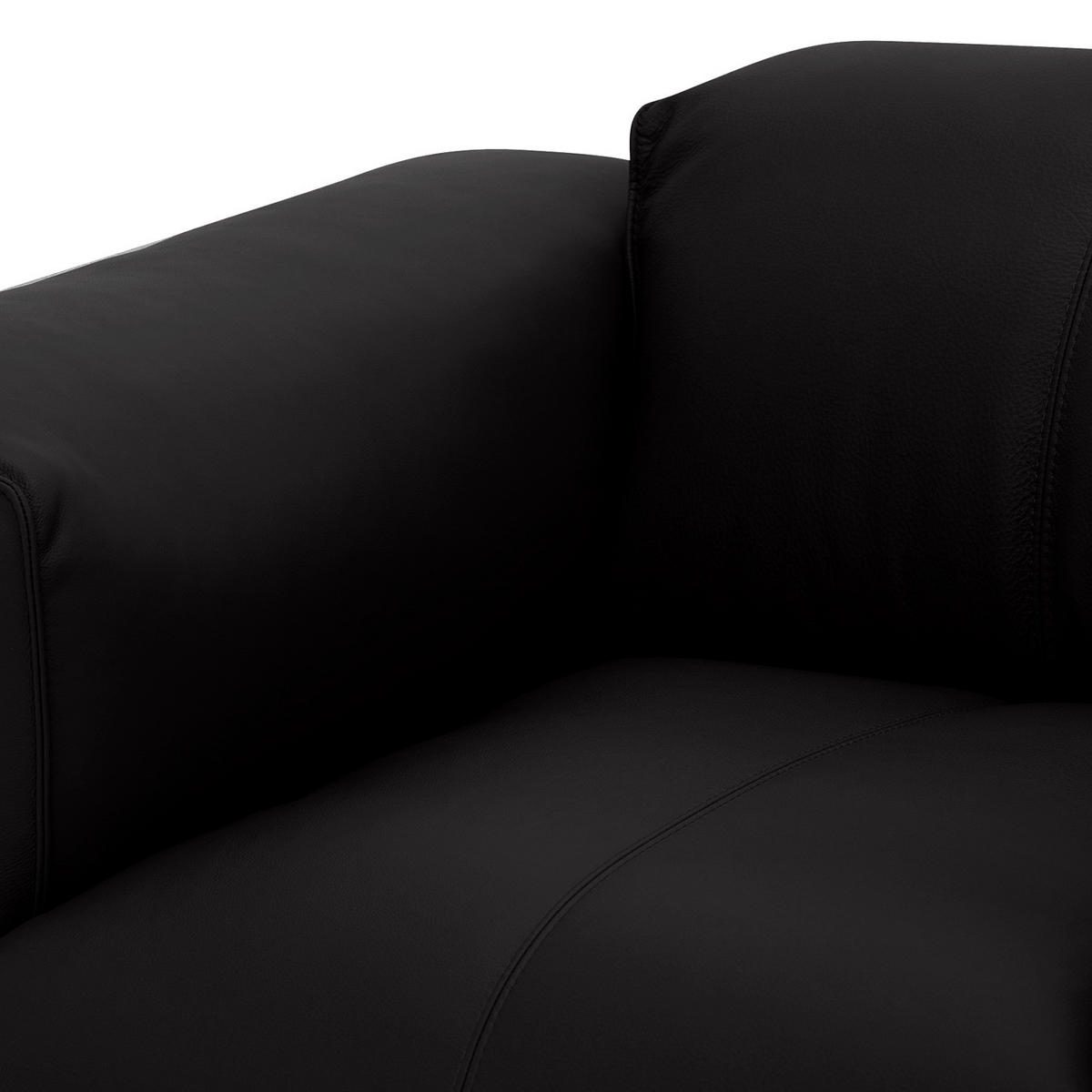 ECKSOFA mit Chaiselongue - Schwarz, Leder/Kunststoff (290/173cm) - home24