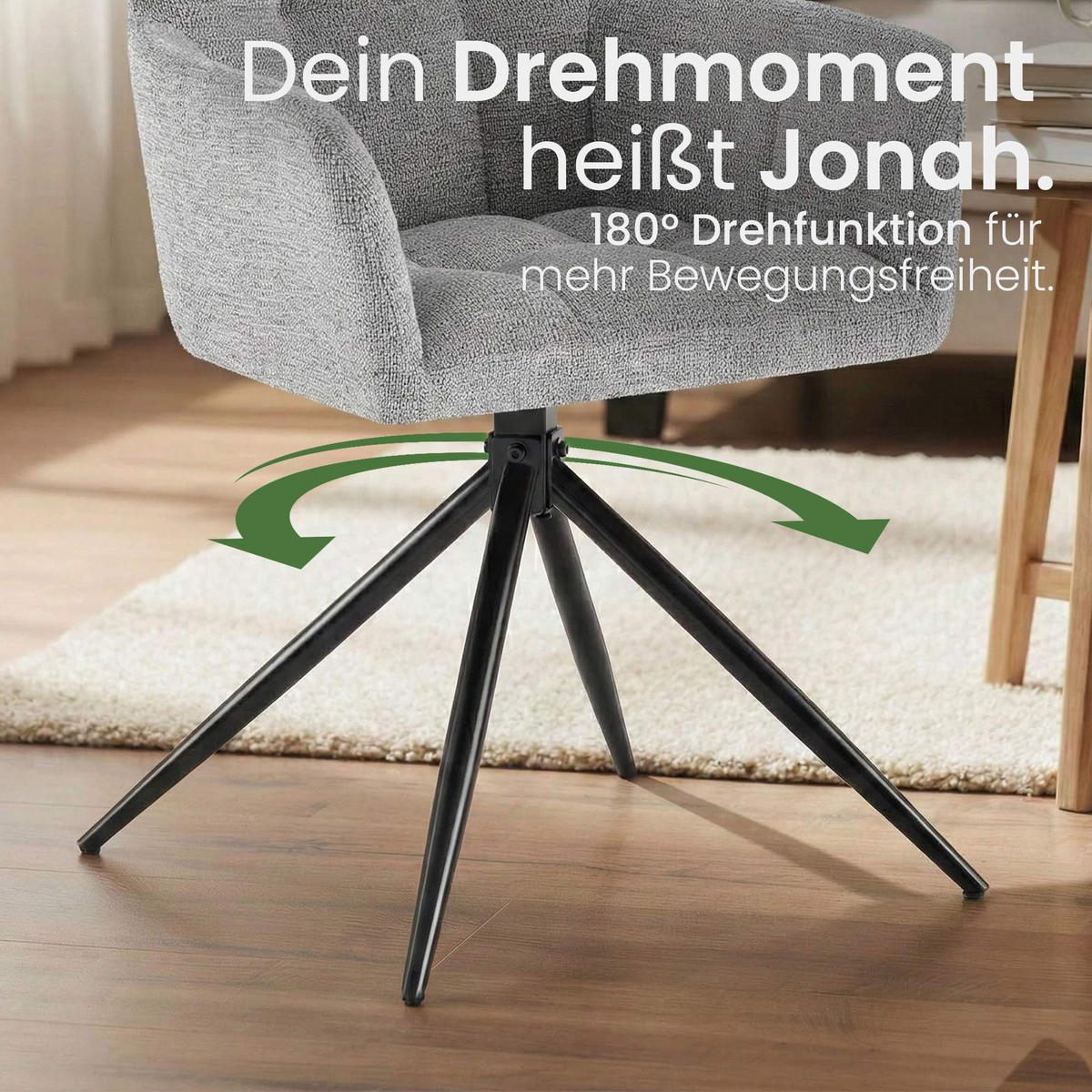 ARMLEHNENSTUHL Stoff Hellgrau - Hellgrau/Schwarz, Textil/Metall (59/87/59cm) - CLP