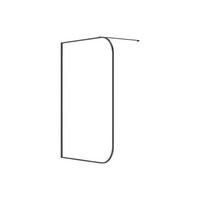 DUSCHWAND - 140cm x 0.6cm - Aluminium - schwarz - DOUYANO - Schwarz, Metall (140/200cm) - Vente-Unique