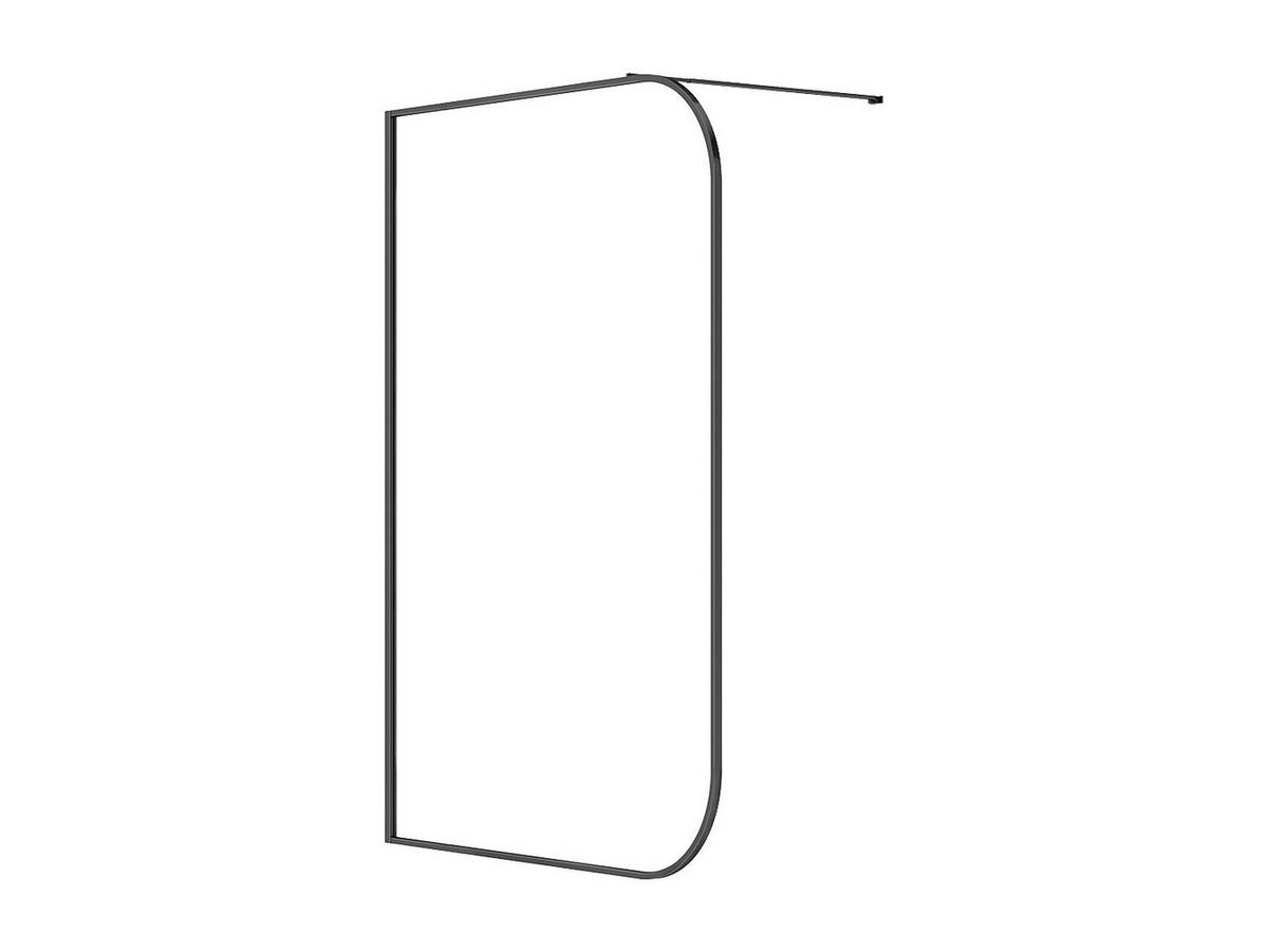 DUSCHWAND - 140cm x 0.6cm - Aluminium - schwarz - DOUYANO - Schwarz, Metall (140/200cm) - Vente-Unique