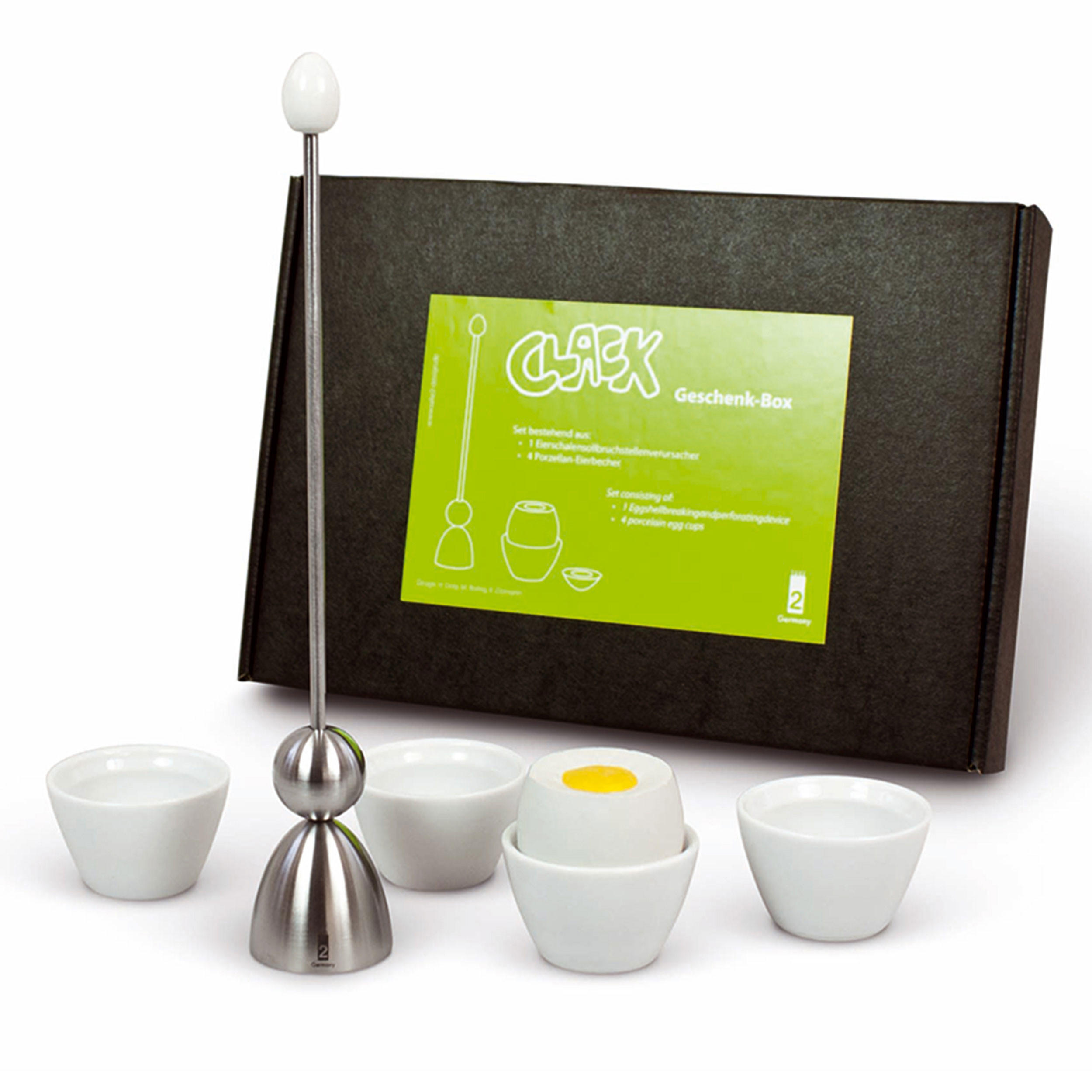 EIERSCHALENSOLLBRUCHVERURSACHER Clack Geschenkbox Set, 4-tlg. - Multicolor, Metall (4.7/18/26cm) - Take2