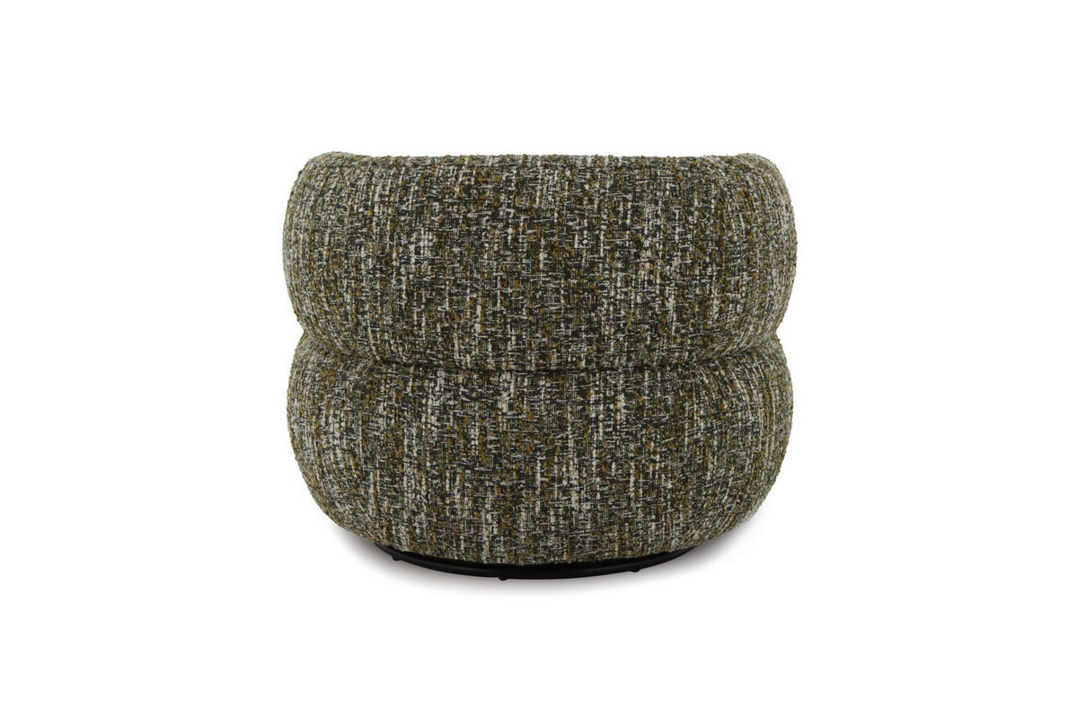 DREHSESSEL Theo, Natur Massiveiche + grüner Stoff - Grün, Holz (91/71/86cm) - WOODEK