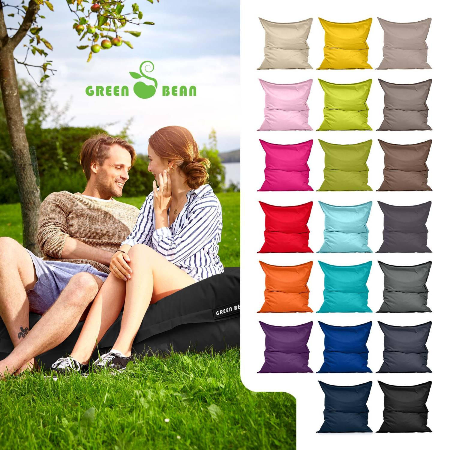 SITZSACK XL "Square" 120x160cm - 270 L - Schwarz, Textil (120/25/160cm) - Green Bean