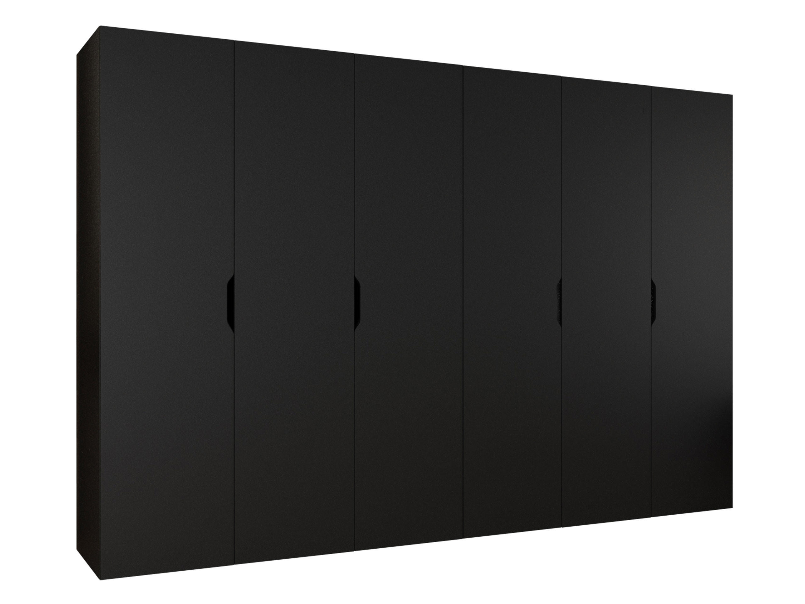 DREHTÜRENSCHRANK Malaga 300 - Schwarz, Holzwerkstoff (300/202/52cm) - MIRJAN24