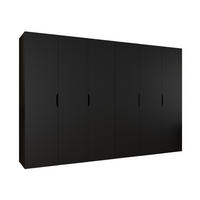 DREHTÜRENSCHRANK Malaga 300 - Schwarz, Holzwerkstoff (300/202/52cm) - MIRJAN24