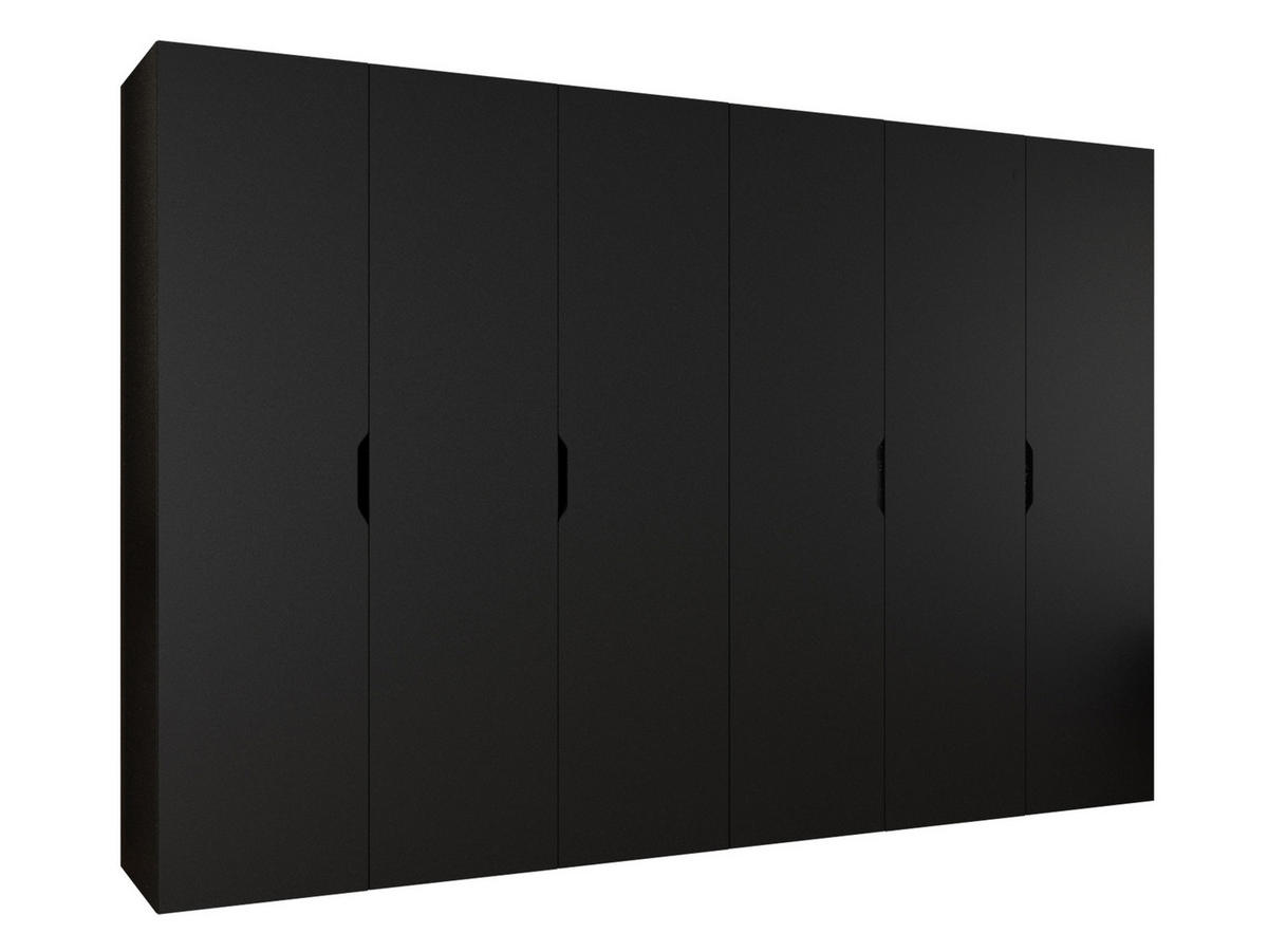 DREHTÜRENSCHRANK Malaga 300 - Schwarz, Holzwerkstoff (300/202/52cm) - MIRJAN24