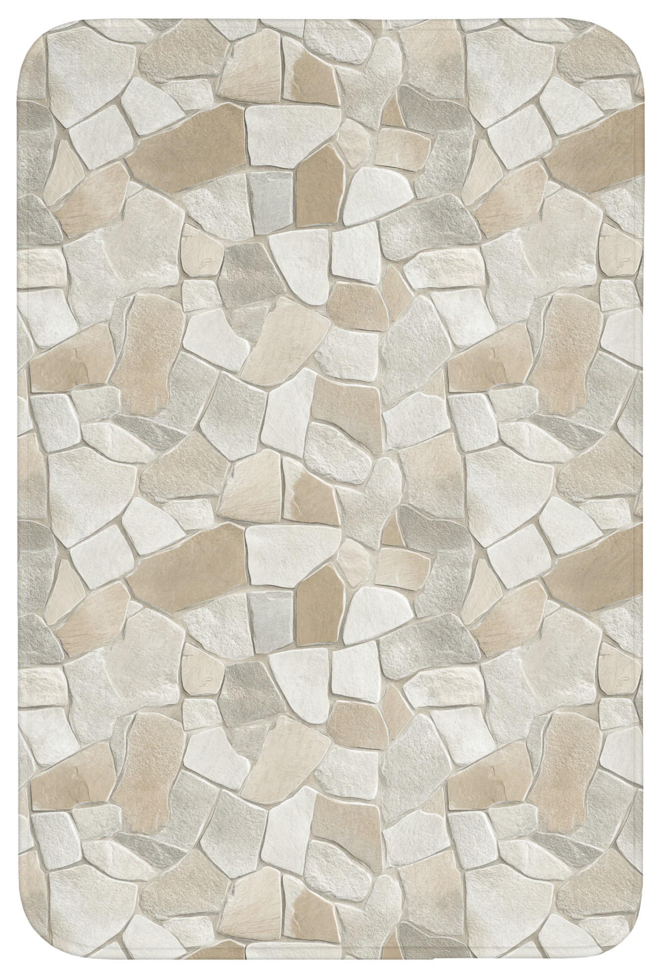 KÚPEĽŇOVÁ PREDLOŽKA Mozaika - Kamienky - béžová 60x90 cm - krémová/béžová, textil/plast (60/90cm) - OnlyWow