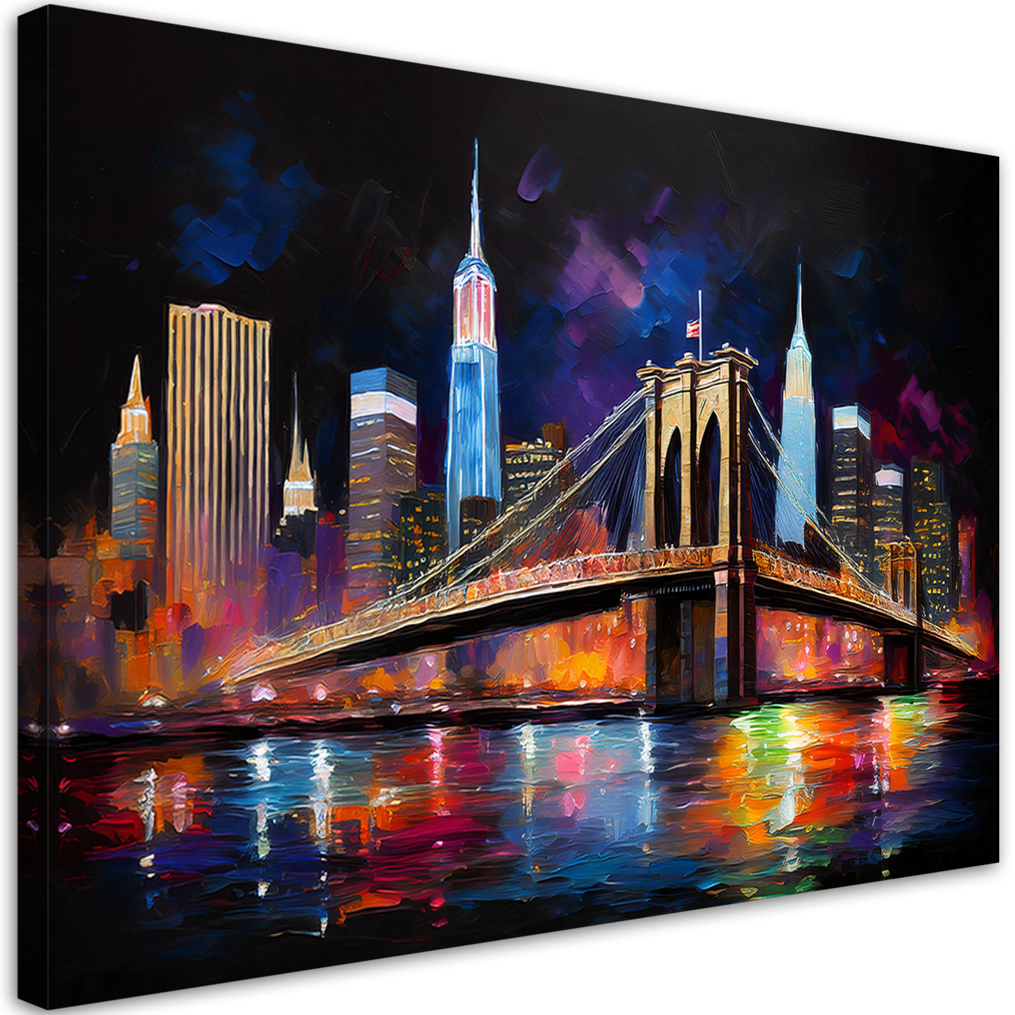 WANDBILD stadt abstrakte brücke new york - Multicolor, Textil (60/40cm) - Feeby