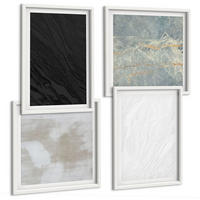 BILDER SET 4er Set - 50x50 cm & 40x60 cm Weißer Rahmen - Steintexturen - Weiß, Kunststoff (50/50cm) - TULUP