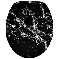 WC-SITZ mit Absenkautomatik Splash - Schwarz, Holzwerkstoff (38/6/47cm) - Sanilo