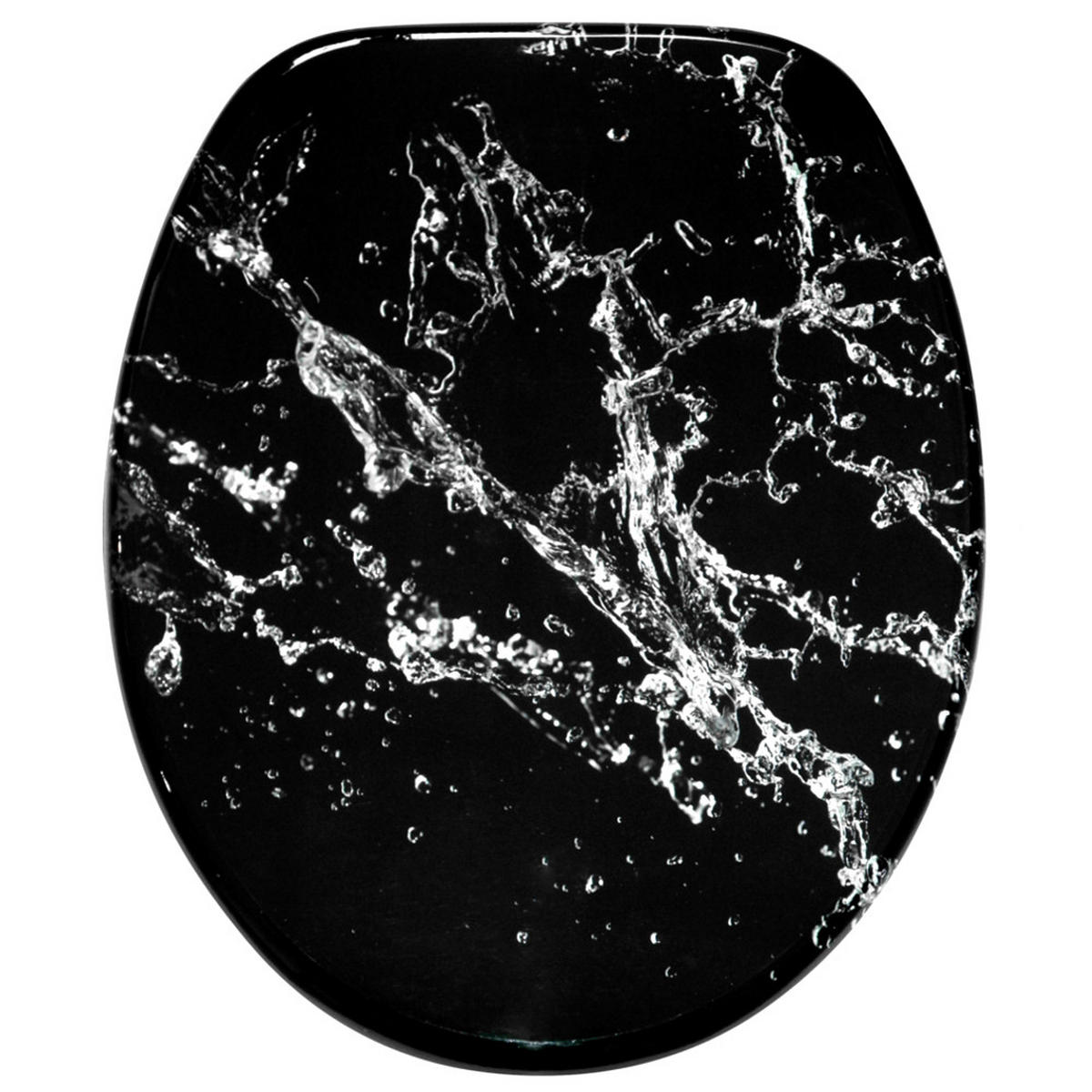 WC-SITZ mit Absenkautomatik Splash - Schwarz, Holzwerkstoff (38/6/47cm) - Sanilo