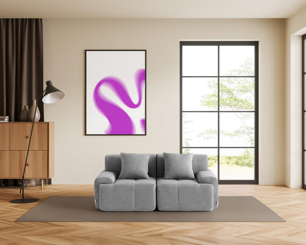 2-SITZER-SOFA Chenille Mineralgrau - Grau, Textil (180/73/95cm) - MILYsofa