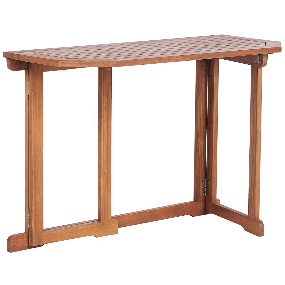 GARTENTISCH 110/47 cm Massivholz Heller Holzfarbton Treia - Hellbraun, Holz (110/74/47cm) - Beliani