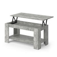 COUCHTISCH Lorenz Beton 100 x 50 cm mit Liftfunktion - Grau, Holzwerkstoff (50/100/50cm) - Vicco