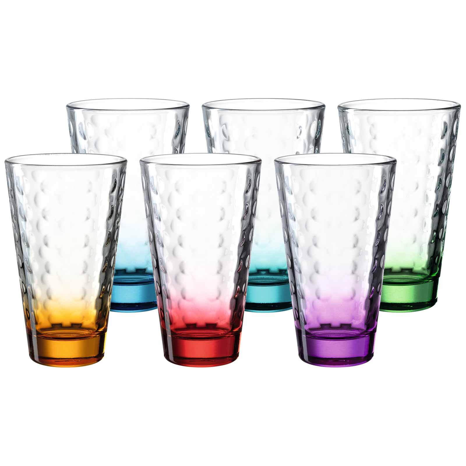 TRINKGLÄSER Optic bunt 200 ml 6er Set - Multicolor, Glas (0.3L) - Leonardo Living