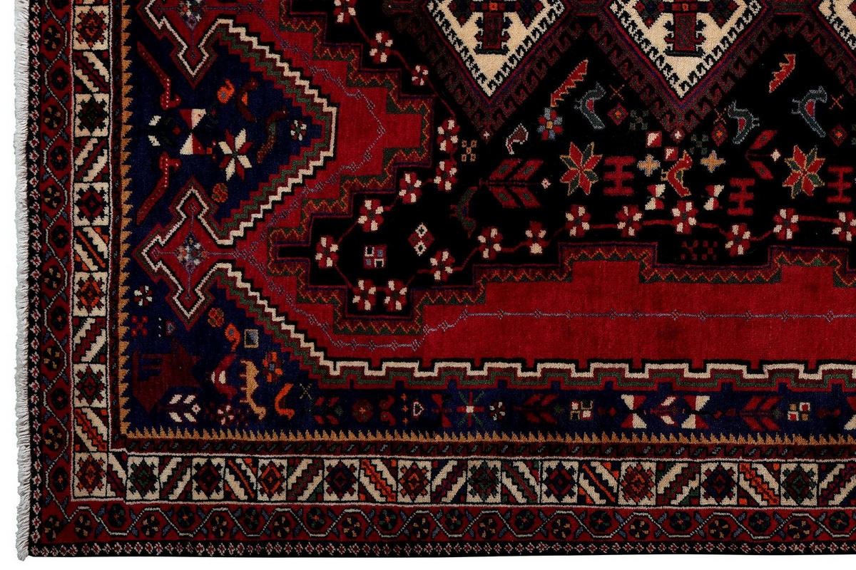 ORIENTTEPPICH handgeknüpft Afshar Rot, Blau 237/165 cm Schurwolle - Blau/Rot, Textil (165/237cm) - Looma