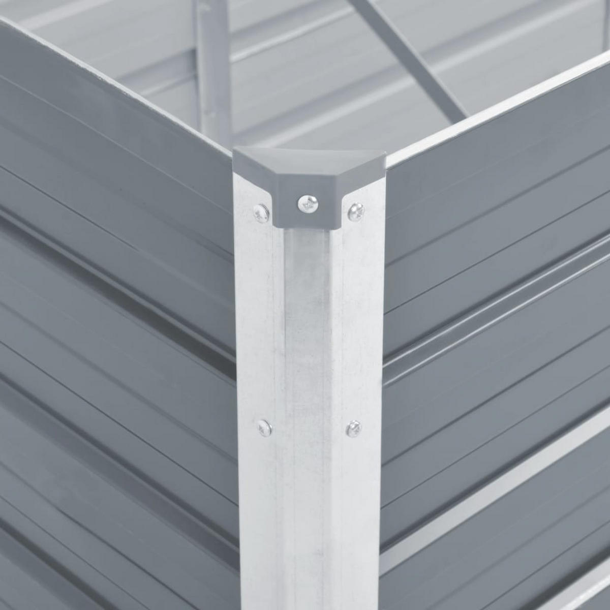 GARTEN-HOCHBEET Verzinkter Stahl 129x129x77 cm Grau - Grau, Metall (129/77/129cm) - furnicato