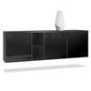 SIDEBOARD Cuba Türen in Schwarz Hochglanz - Schwarz Hochglanz, Holzwerkstoff (182/53/35cm) - Vladon