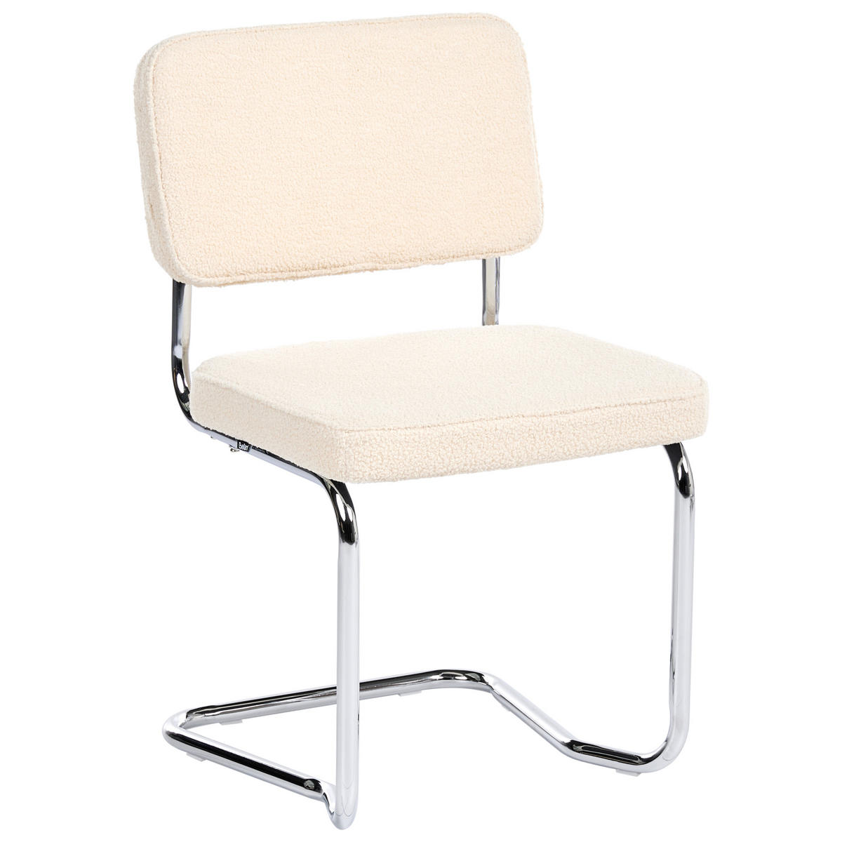 ESSZIMMERSTUHL 2er-Set Bouclé Hellbeige Irwin - Beige, Textil (50/85/53cm) - Beliani