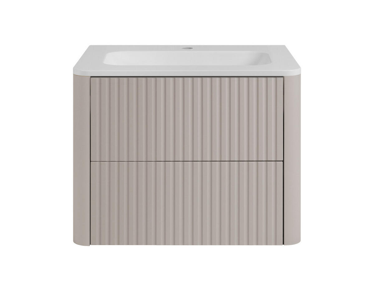BADEZIMMERSCHRANK: Kaschmir, mit Waschbecken, Beine Schwarz, 60,7 x 44,4 x 64,9 cm - Kaschmir/Schwarz, Holzwerkstoff (60.3/63.4/43.7cm) - 3XE LIVING