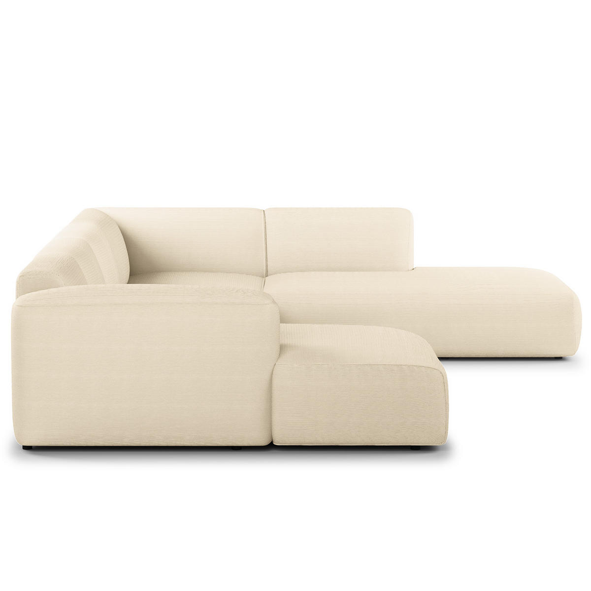 WOHNLANDSCHAFT mit Longchair - Beige/Schwarz, Kunststoff/Textil (325/71/235cm) - home24