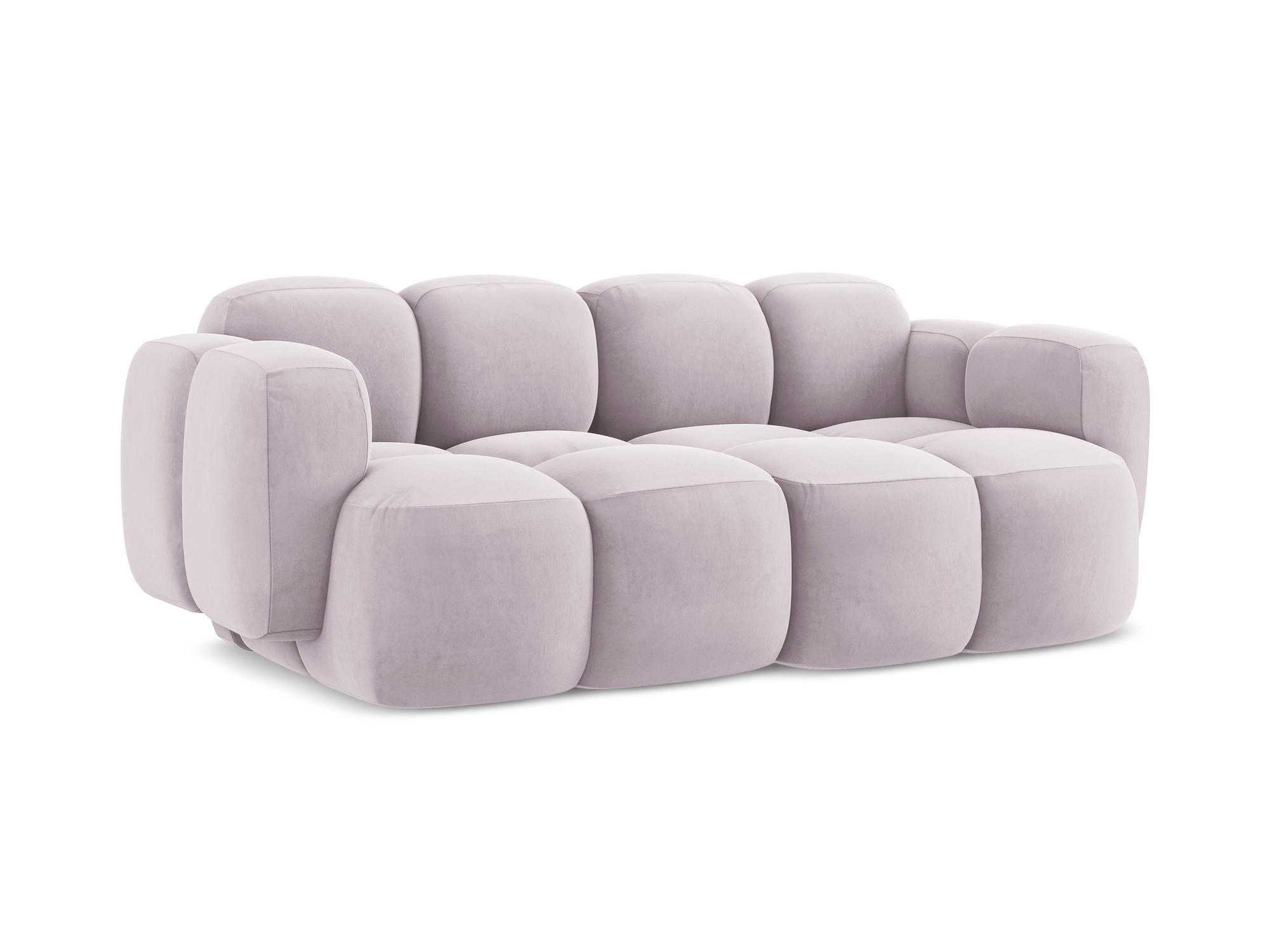 2-SITZER SOFA Samt Stoff Violett - Flieder/Schwarz, Holzwerkstoff/Kunststoff (210/72/115cm) - Makamii
