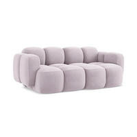 2-SITZER SOFA Samt Stoff Violett - Flieder/Schwarz, Holzwerkstoff/Kunststoff (210/72/115cm) - Makamii