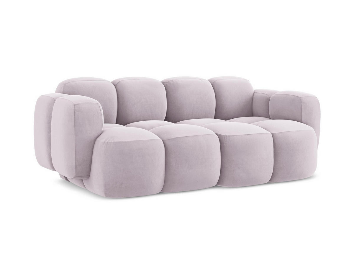 2-SITZER SOFA Samt Stoff Violett - Flieder/Schwarz, Holzwerkstoff/Kunststoff (210/72/115cm) - Makamii