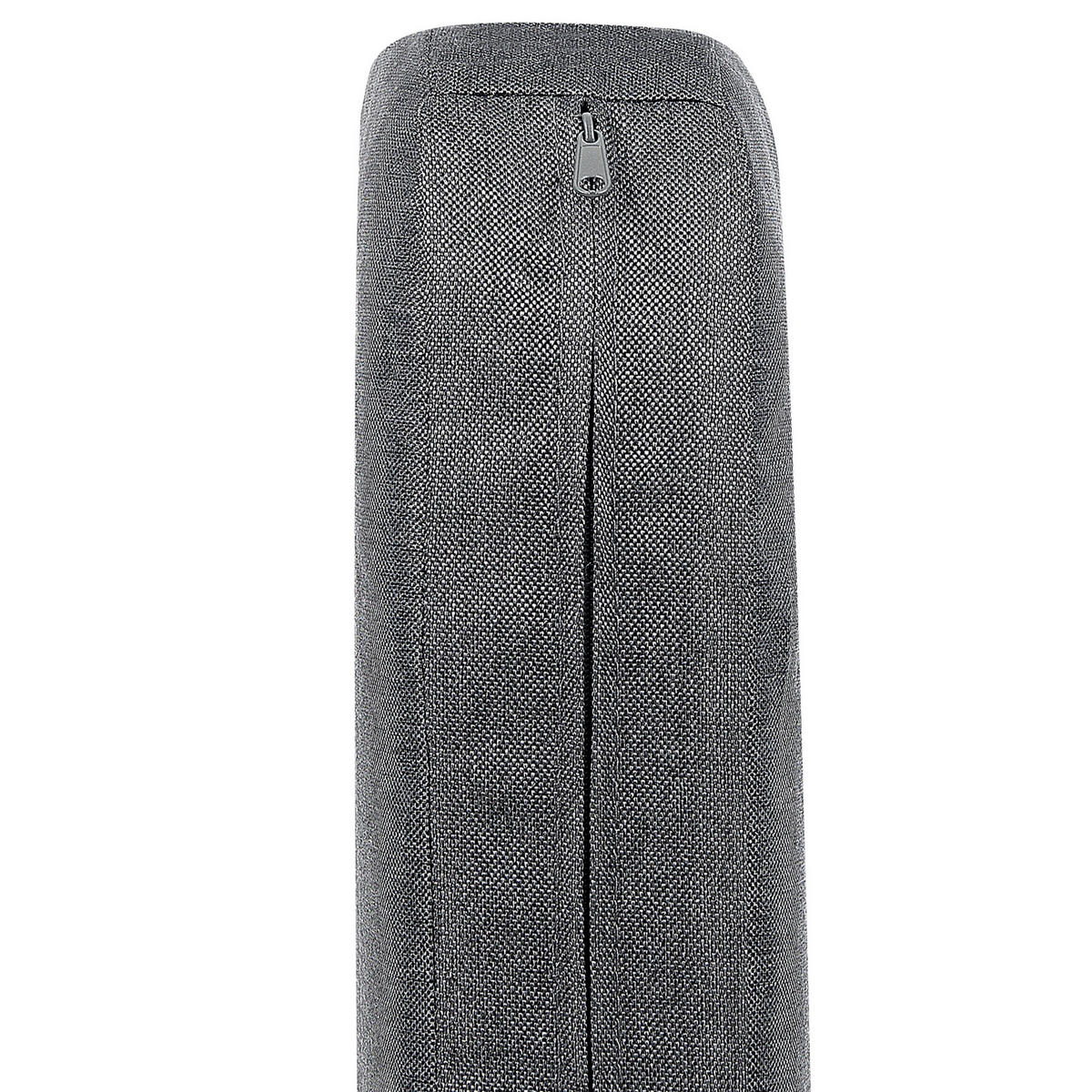 BALKONSET 2-Sitzer Rattan hellgrau Auflagen grau Gargano - Schwarz/Grau, Kunststoff/Textil - Beliani