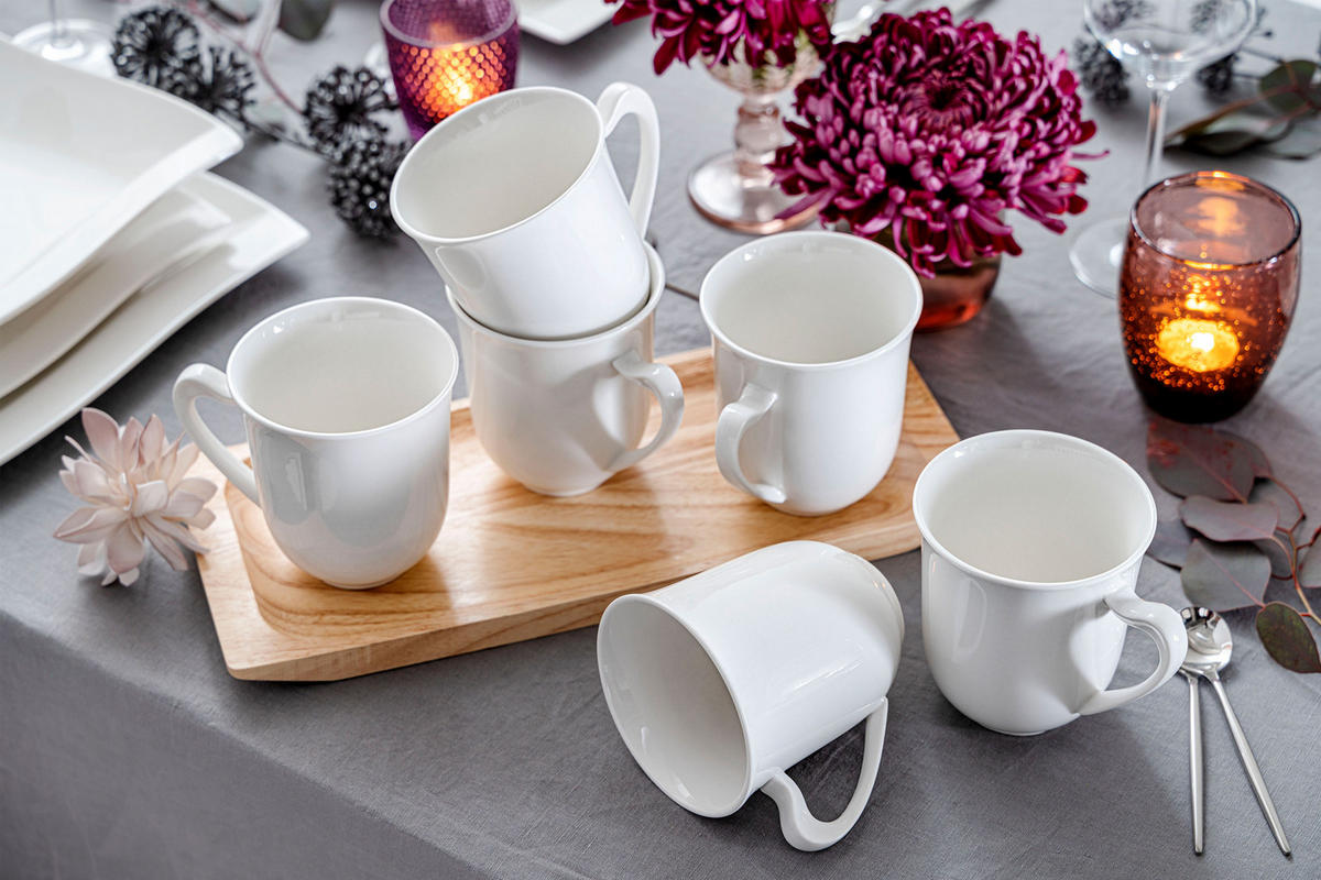 KAFFEEBECHER PARIS - 6 teilig Füllmenge 330 ml aus Porzellan - Weiß, Keramik (29.5/13.25/22cm) - Sänger