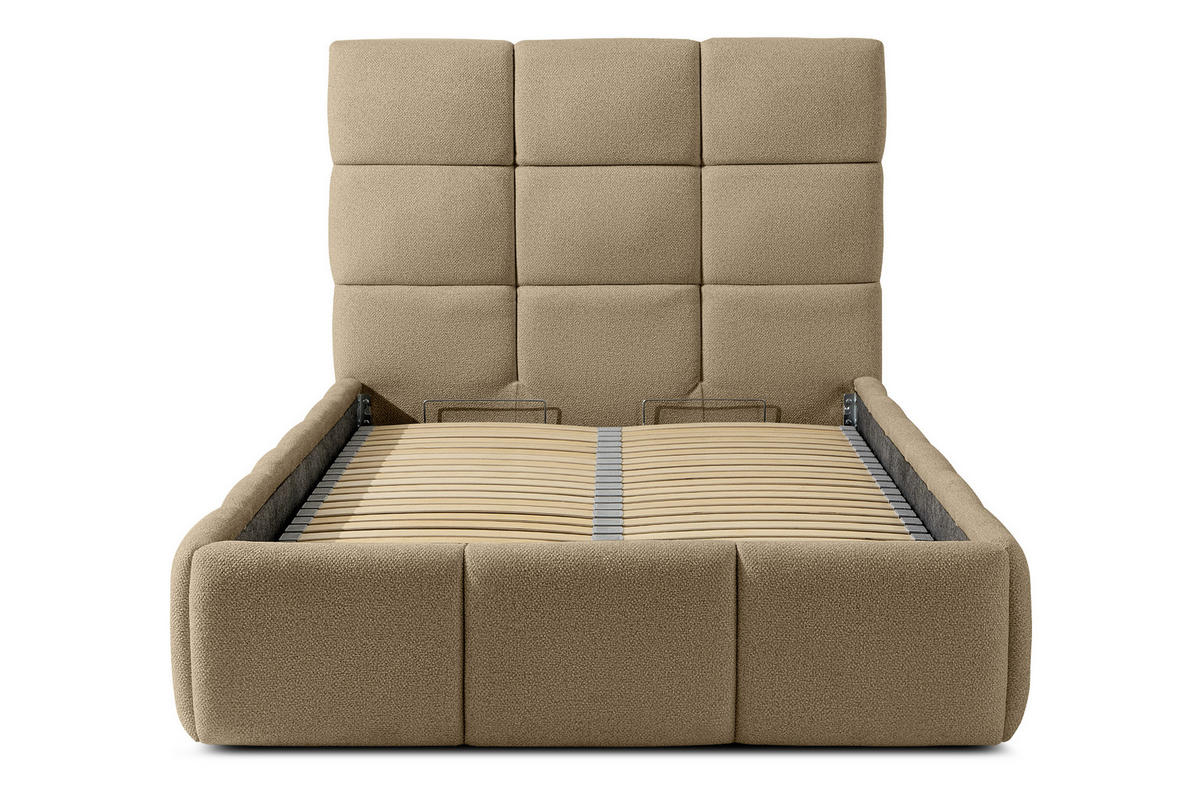 POLSTERBETT ALTOS Einzelbett, Bouclé, gelb - Gelb, Holz/Holzwerkstoff (120/200cm) - KONSIMO®