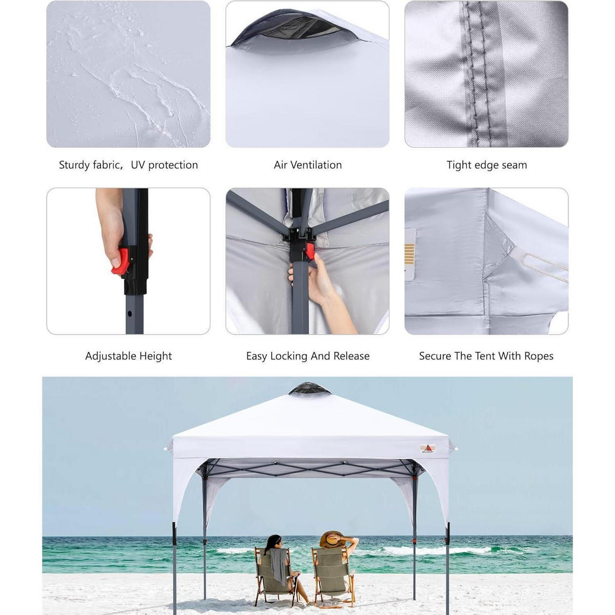 GARTENPAVILLON 3x3M wasserdicht mit Zubehör Weiß - Weiß, Textil (304.8/297.2/304.8cm)