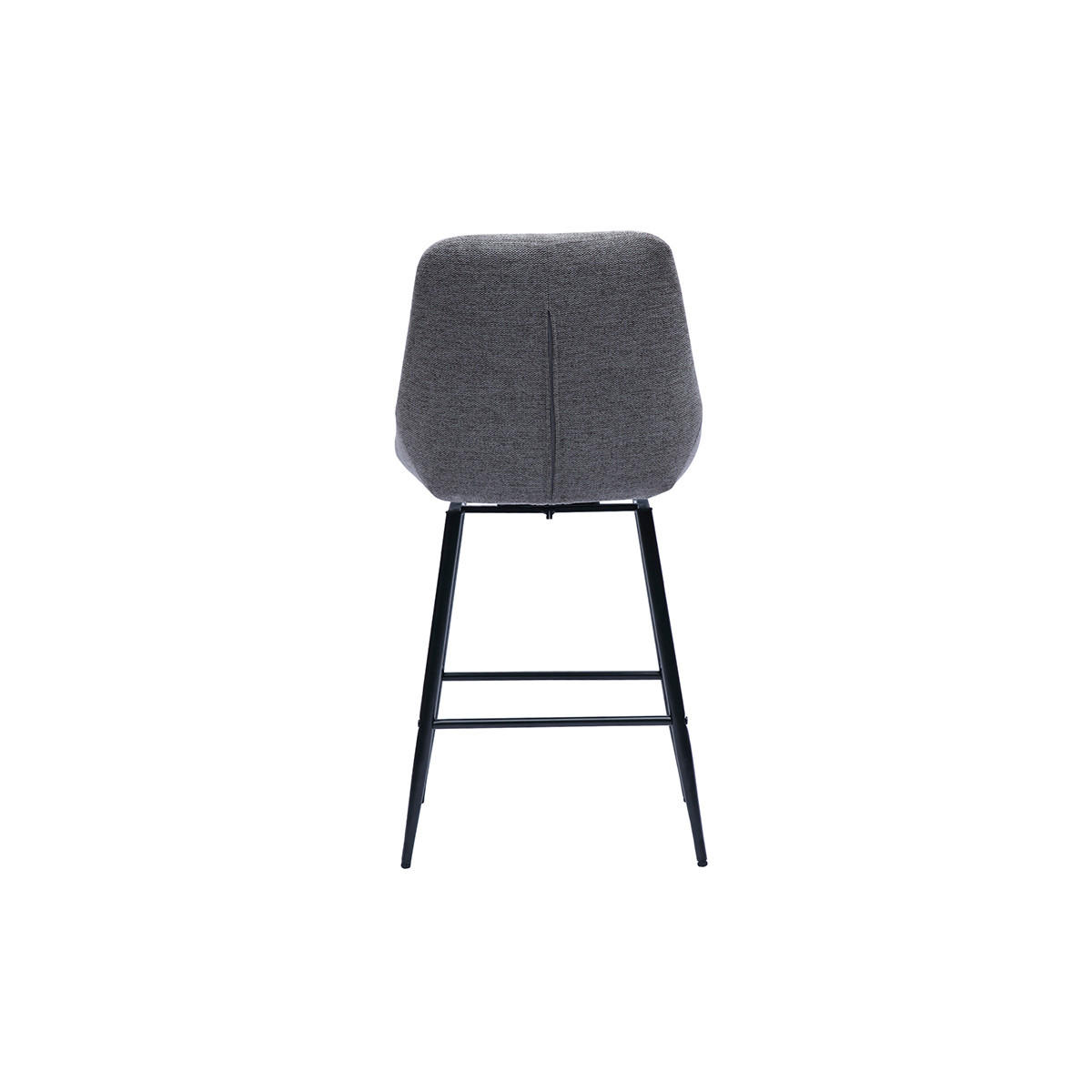 BARHOCKER aus Textil in Grau mit Samteffekt und Metall drehbar H66 cm (2er-Set) ALESS - Grau, Textil (52.5/97/49.5cm) - Miliboo