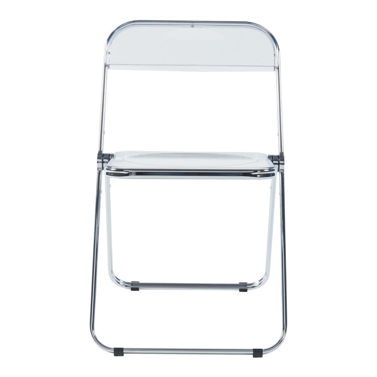 KLAPPSTUHL-SET Pornainen 2 TLG. - Transparent, Metall (46/74/47cm) - [en.casa]