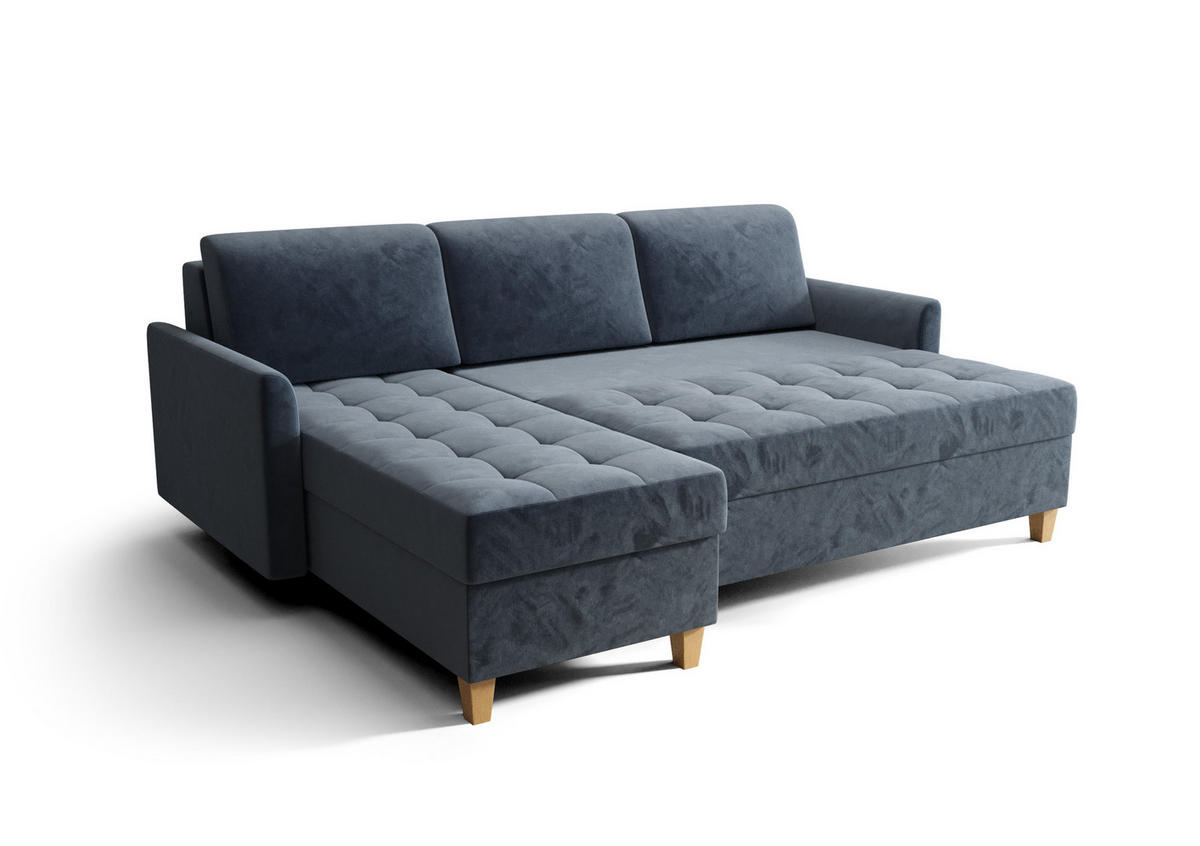 ECKSOFA KONGO RBN08, Eckcouch in L-Form mit Schlaffunktion, Farbe: Schwarz, Kunstleder, Ottomane Links - Schwarz, Textil (240/180cm) - O-Sofa