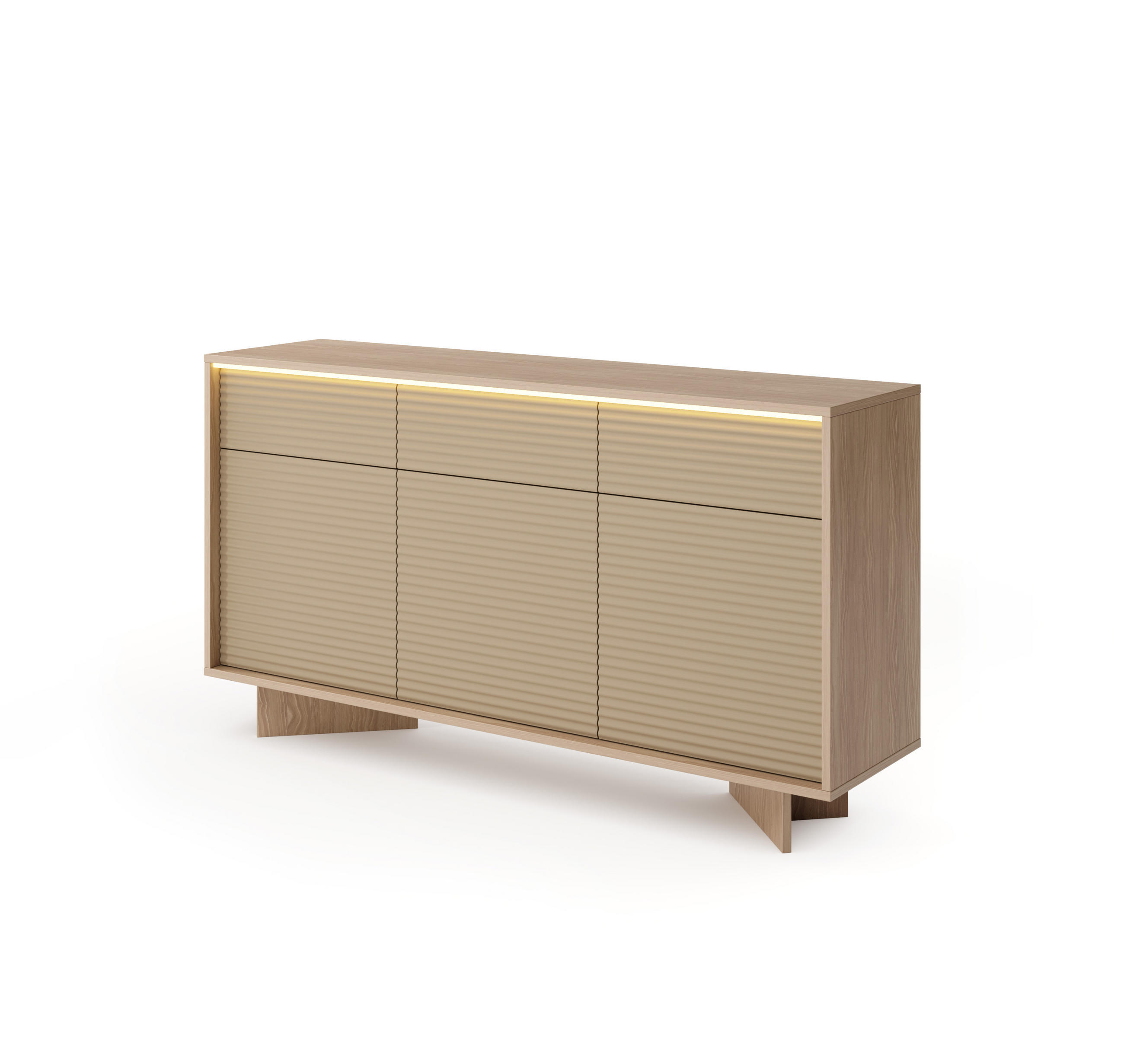 KOMMODE: Naturbolivar, 153,9 x 84,4 x 40 cm - Eichefarben, Holzwerkstoff (153.9/84.4/40cm) - 3XE LIVING