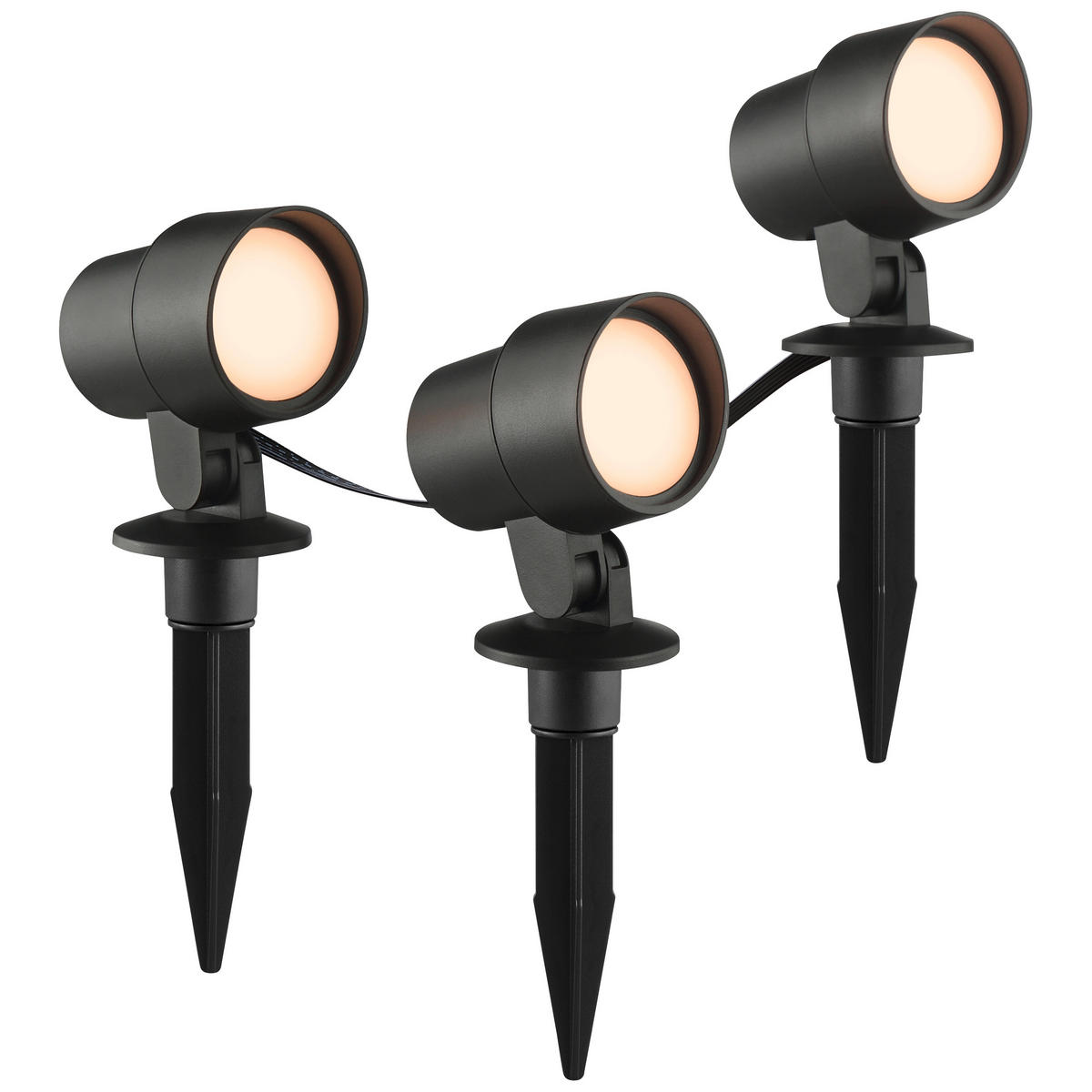 LED AUßENLEUCHTE Kamara Schwarz 6/7,9/20,9 cm - Schwarz, Kunststoff (6/7.9/20.9cm) - Brilliant