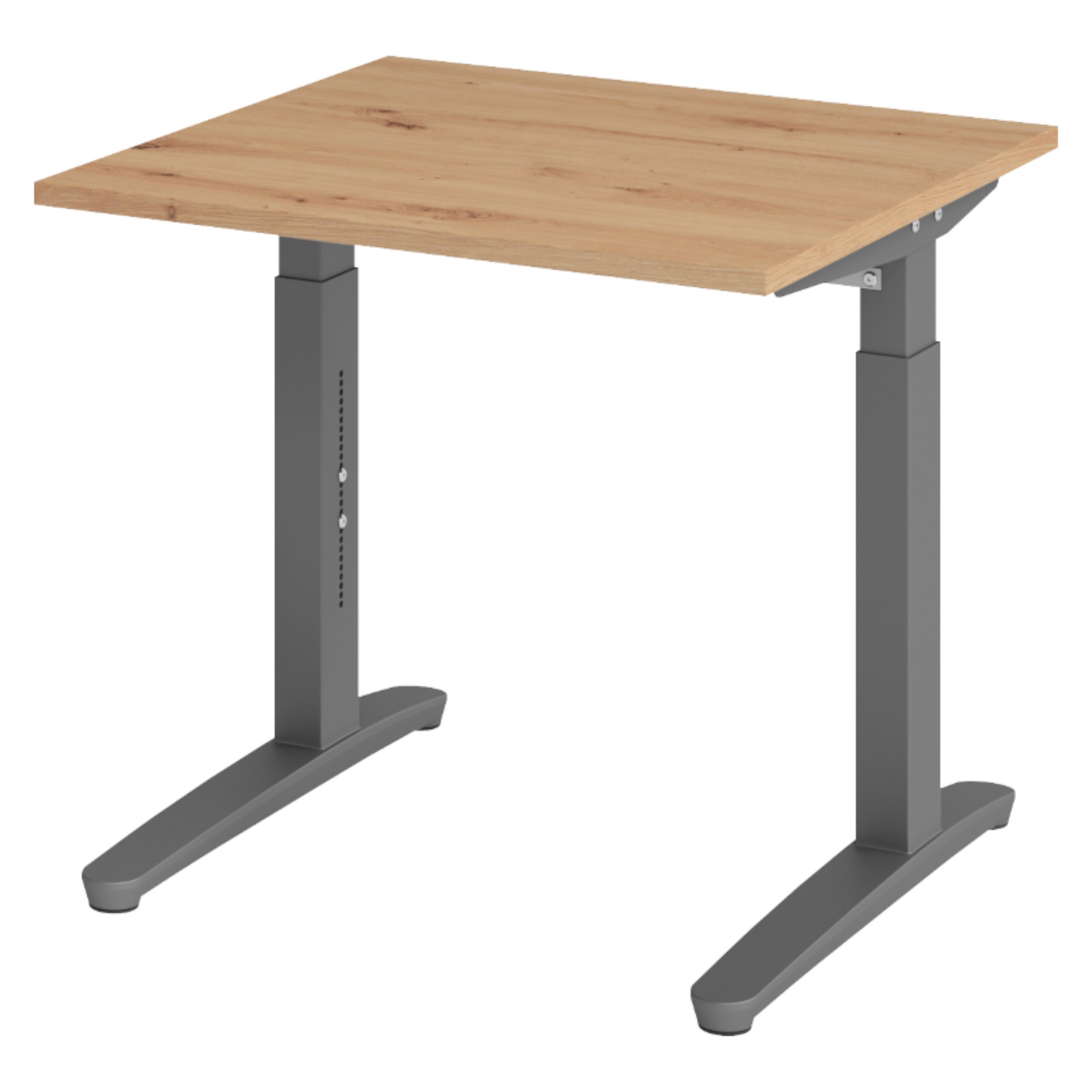SCHREIBTISCH Serie-XB 80/80/74 cm in Wildeiche/Graphitfarben - Wildeiche/Graphitfarben, Holzwerkstoff (80/80/74cm) - bümö