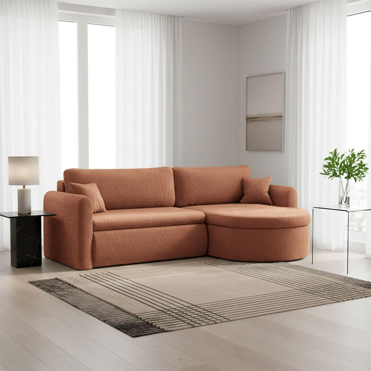 ECKSOFA Feliz In Quelle - Braun, Holzwerkstoff/Textil (250/160cm) - Fun Möbel