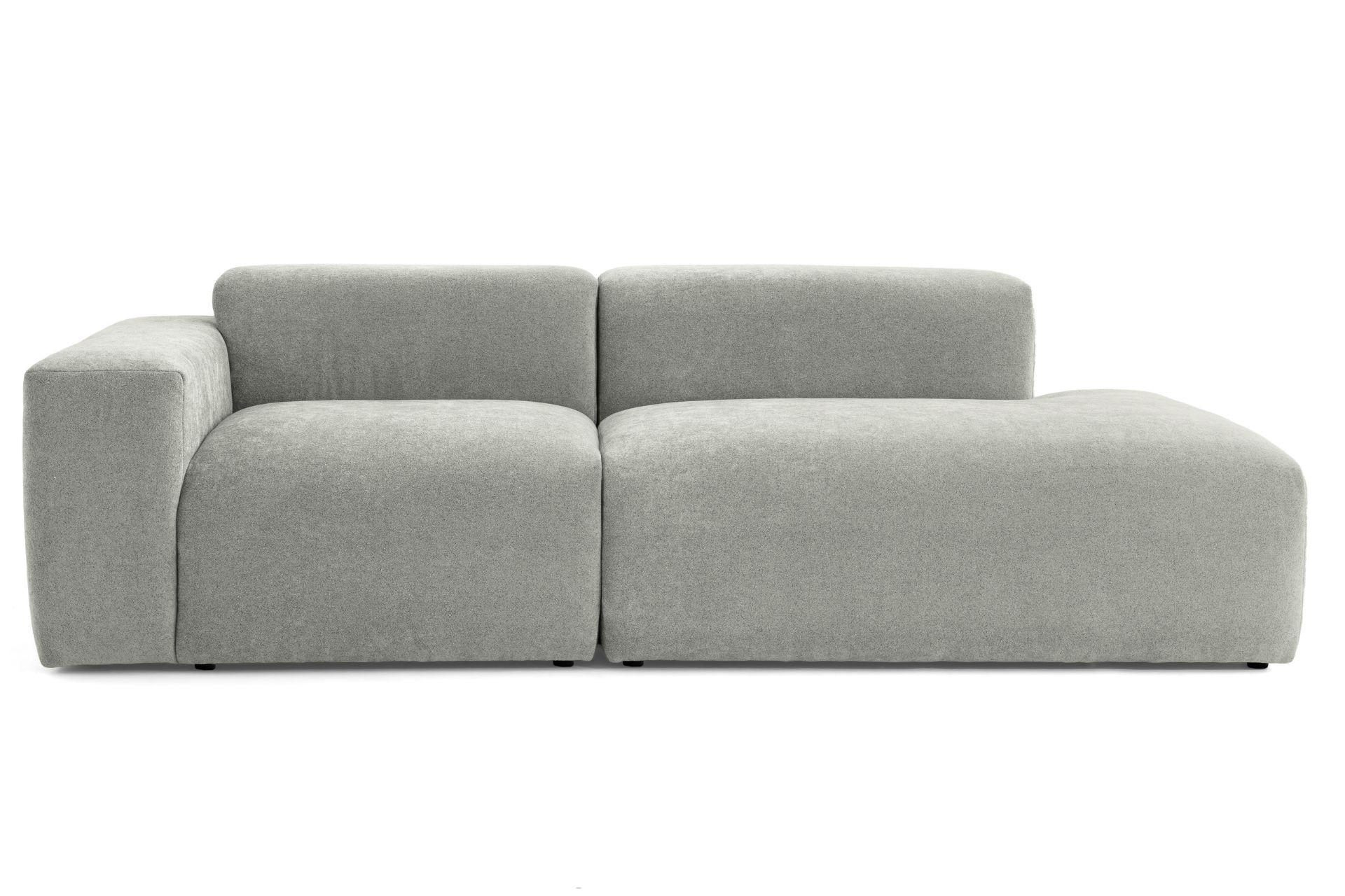 3-SITZER modulares Sofa HEAVEN SET 1 Rechts, Breite 255 cm Webstoff Grau - Schwarz/Grau, Holz/Kunststoff (102/71/255cm) - Muffo