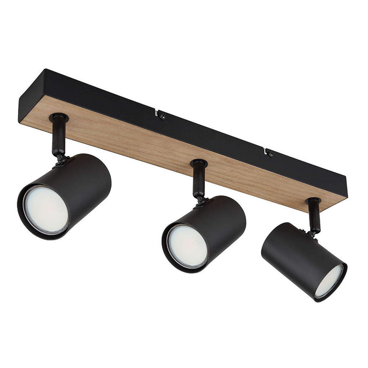 LED DECKENLEUCHTE Robby Metall Schwarz - Schwarz, Holz (41/6/13.5cm) - Globo Lighting