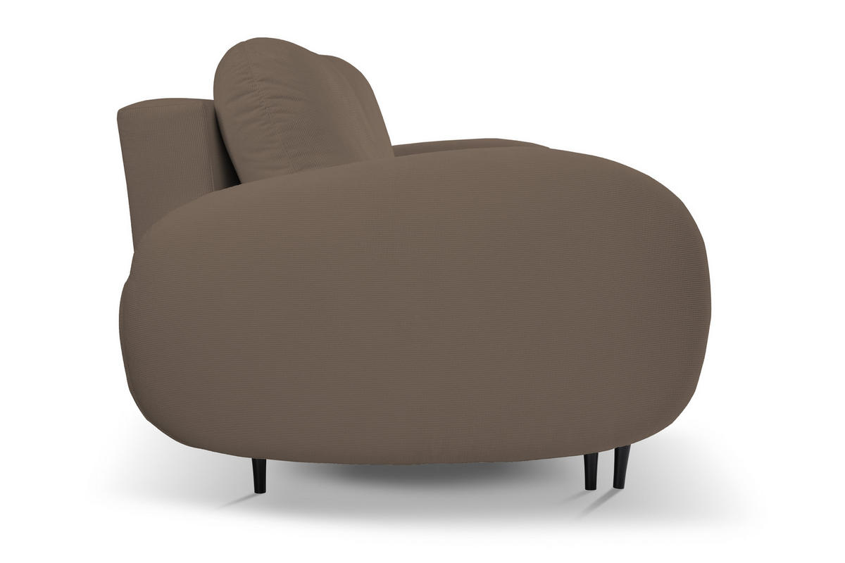 SOFA SOFT RunAgin Mit Schlaffunktion Und Bettkasten, PUR-Schaum, Schwarze Kunststofffüße, lose Rückenkissen, freistehend, 232x109x95 cm Cappuccino - Cappuccino, Holz/Textil (232/95/109cm) - DomoHome