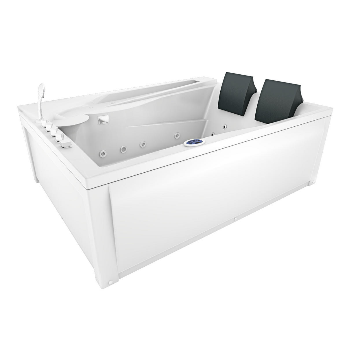 WHIRLPOOL Pool Badewanne Eckwanne W12H-C 180x135 - Weiß, Glas/Kunststoff (135/70/180cm) - AcquaVapore by Sandra Jentho