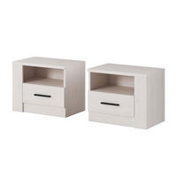 NACHTKONSOLE 2ER SET Anders Andersen Kiefer je 50 / 35 / 41,5cm - Schwarz/Kieferfarben, Holz/Holzwerkstoff (50/41.5/35cm) - Feldmann-Wohnen