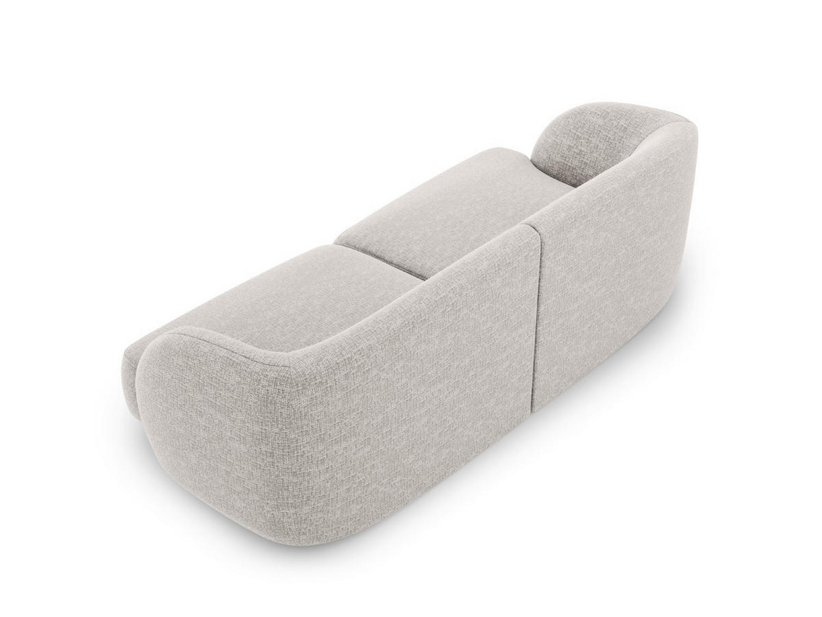 SOFA Miley aus Chenille-Stoff hellgrau 2 Sitzplätze - Hellgrau, Textil (90/70/180cm) - Micadoni