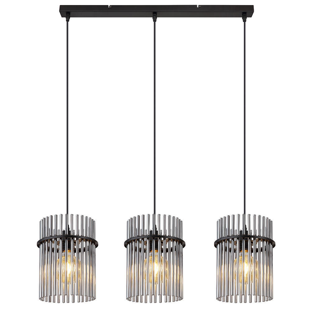 LED HÄNGELEUCHTE Gorley Metall Schwarz - Schwarz, Glas (80/20/140cm) - Globo Lighting
