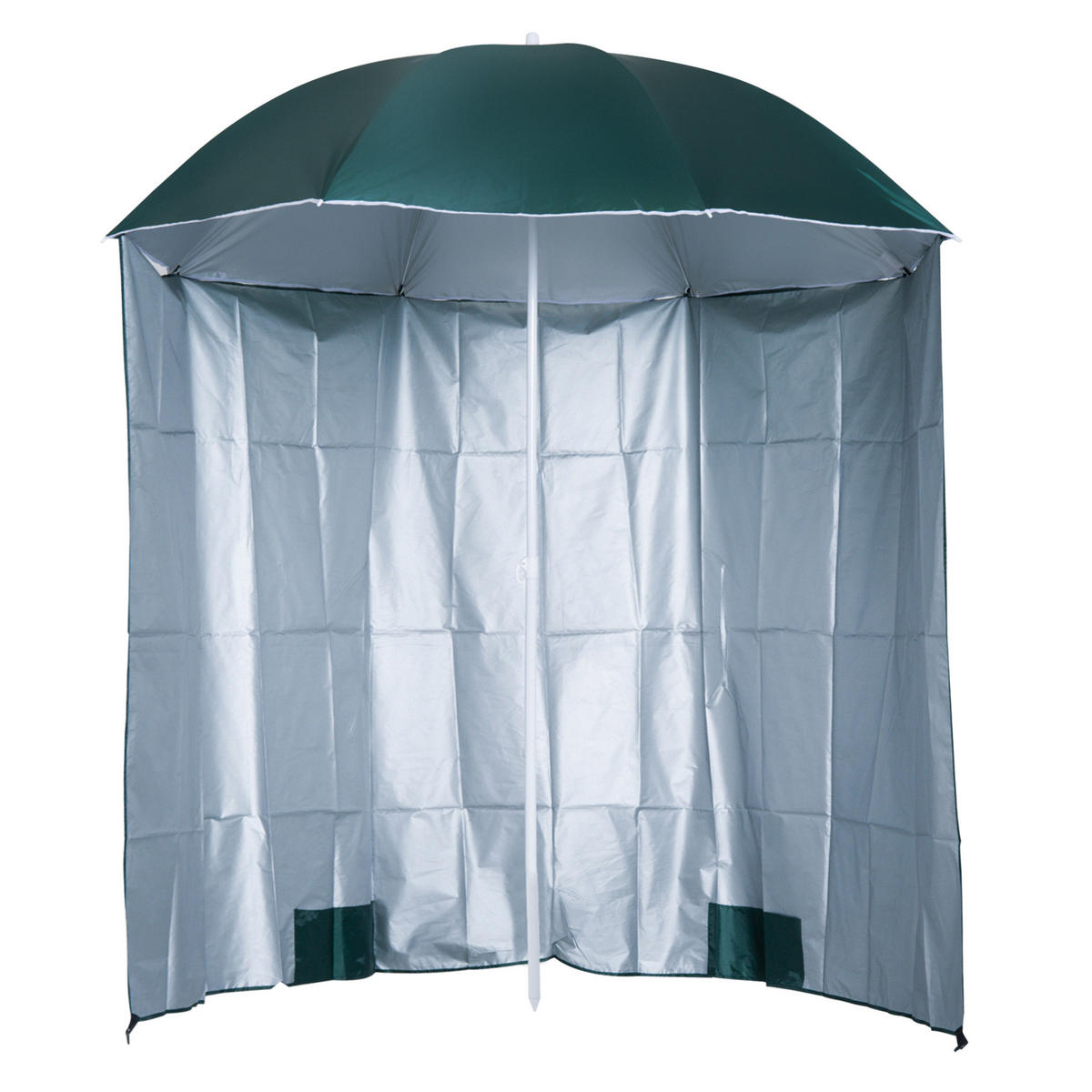 SONNENSCHIRM DE-05555 Mit Seitenwand, Strandschirm Dunkelgrün - Dunkelgrün, Textil/Metall (220/220cm) - ComfortXL