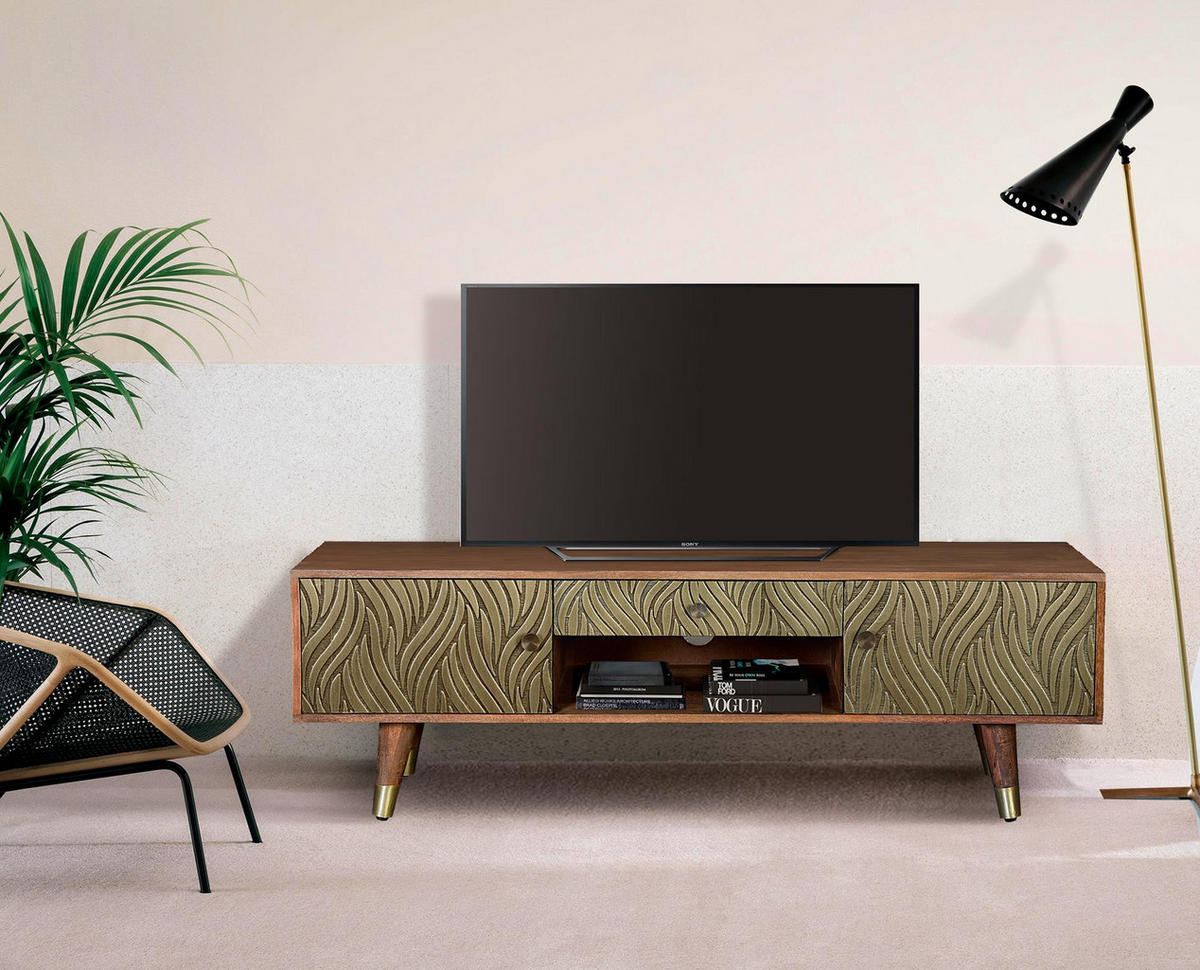 TV-SCHRANK aus Mangoholz - Braun, Holz (140/46/40cm) - Giner y Colomer